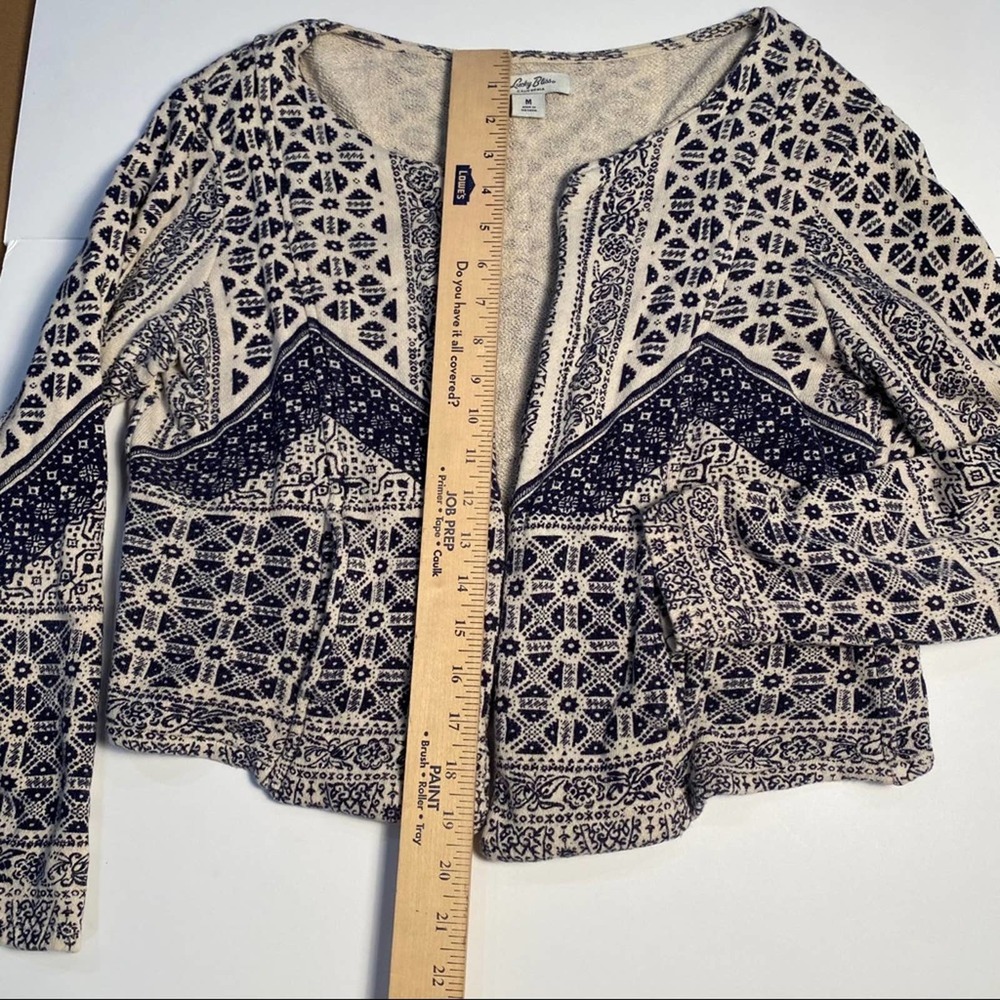 Lucky Bliss Lucky Brand Beige Blue Sweater - Picture 3 of 4